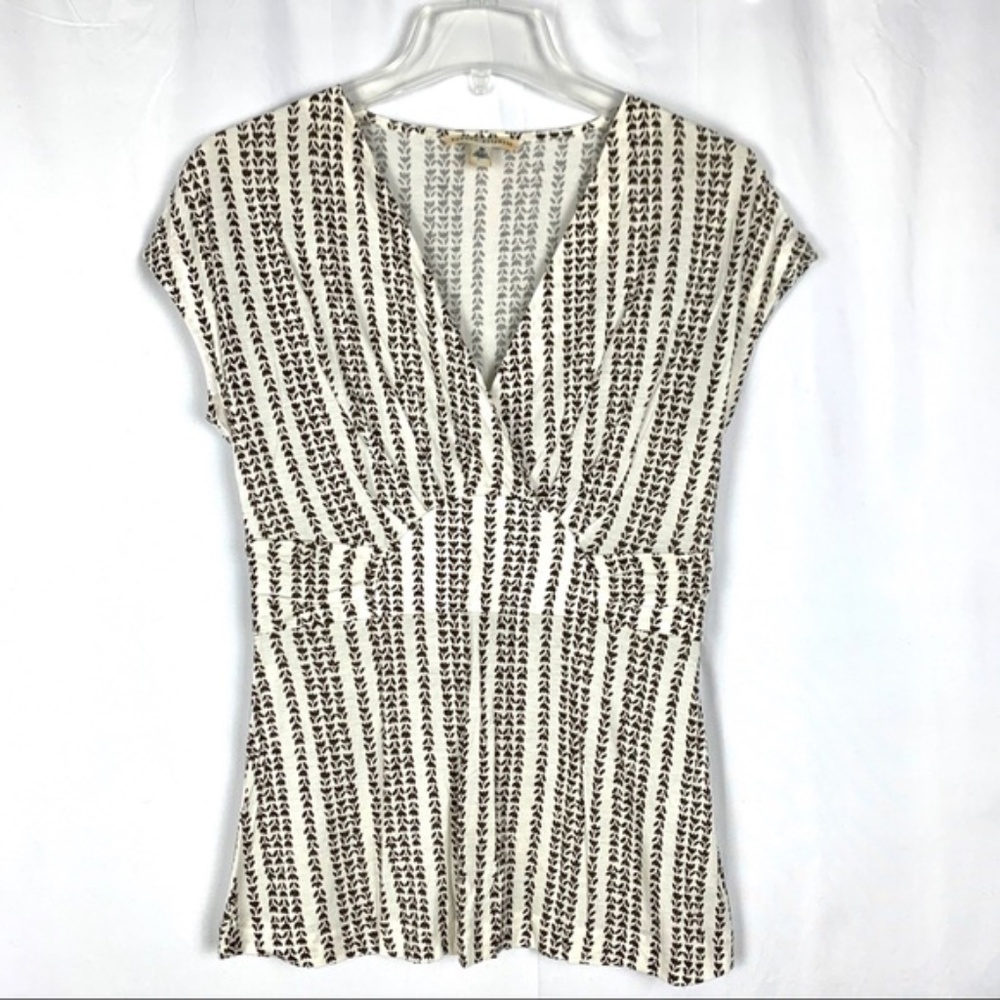 Banana Republic women's top flower pattern cream S